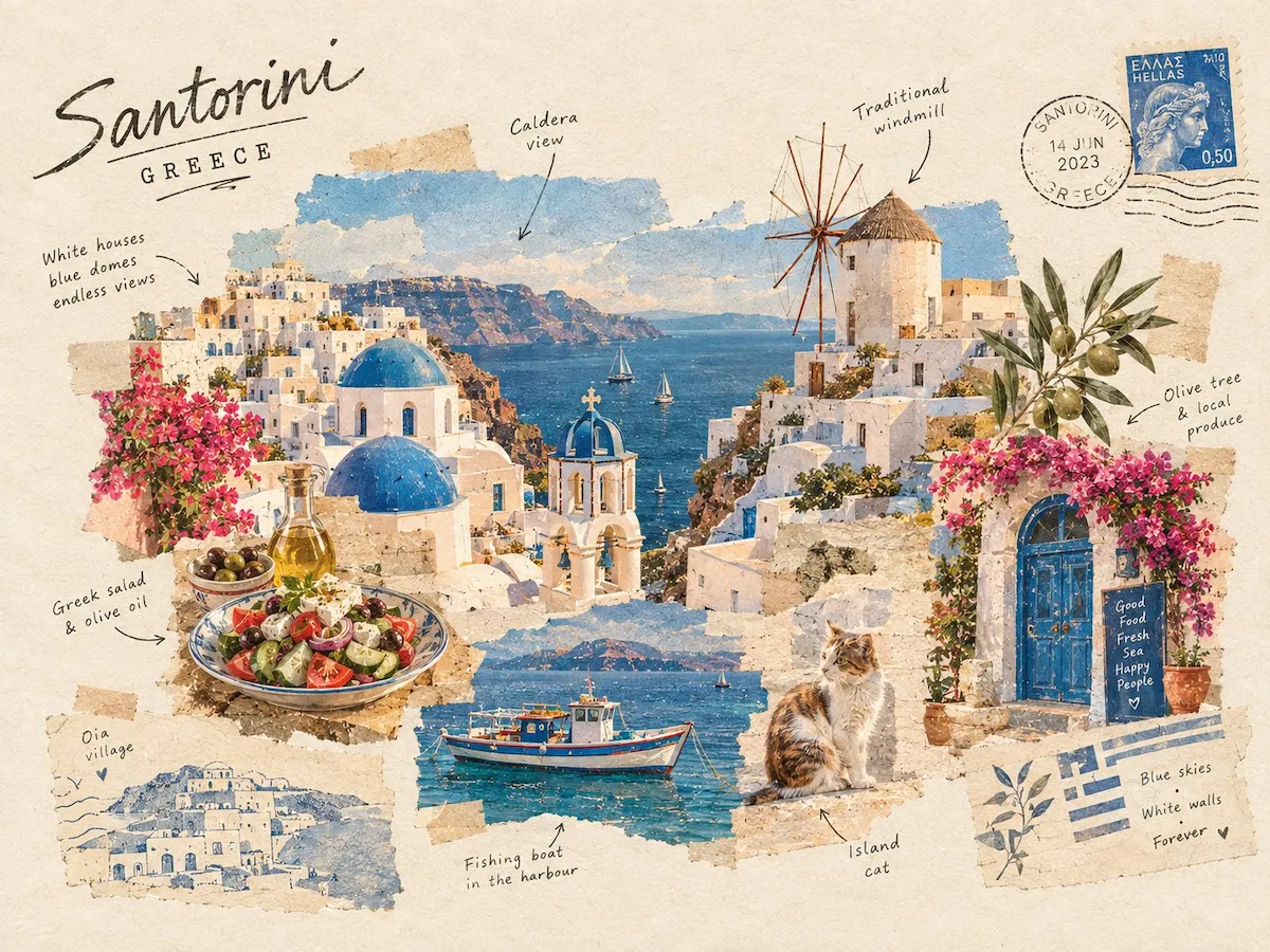 Handmade Travel Scrapbook Collage