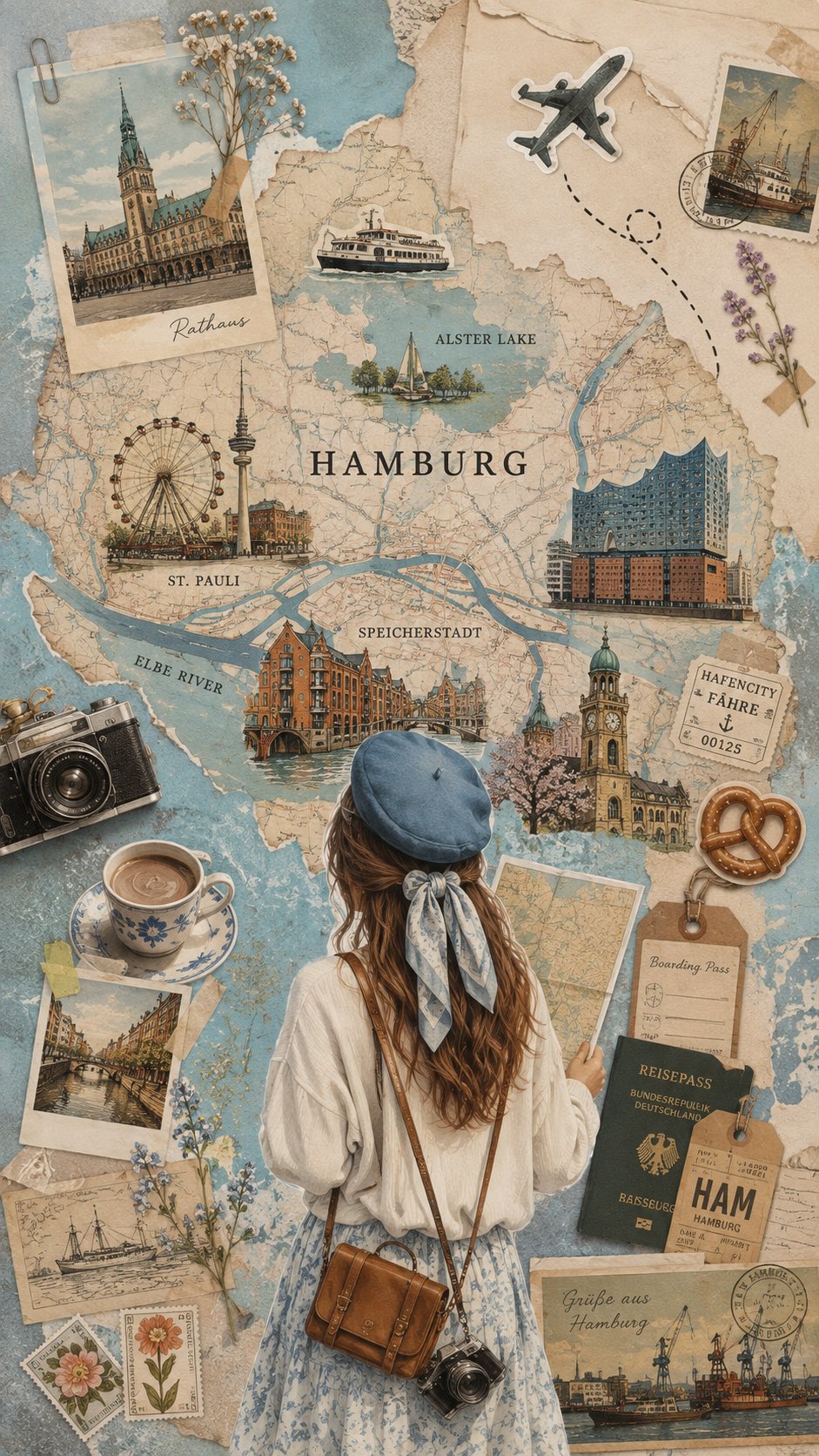 Vintage Travel Collage Poster