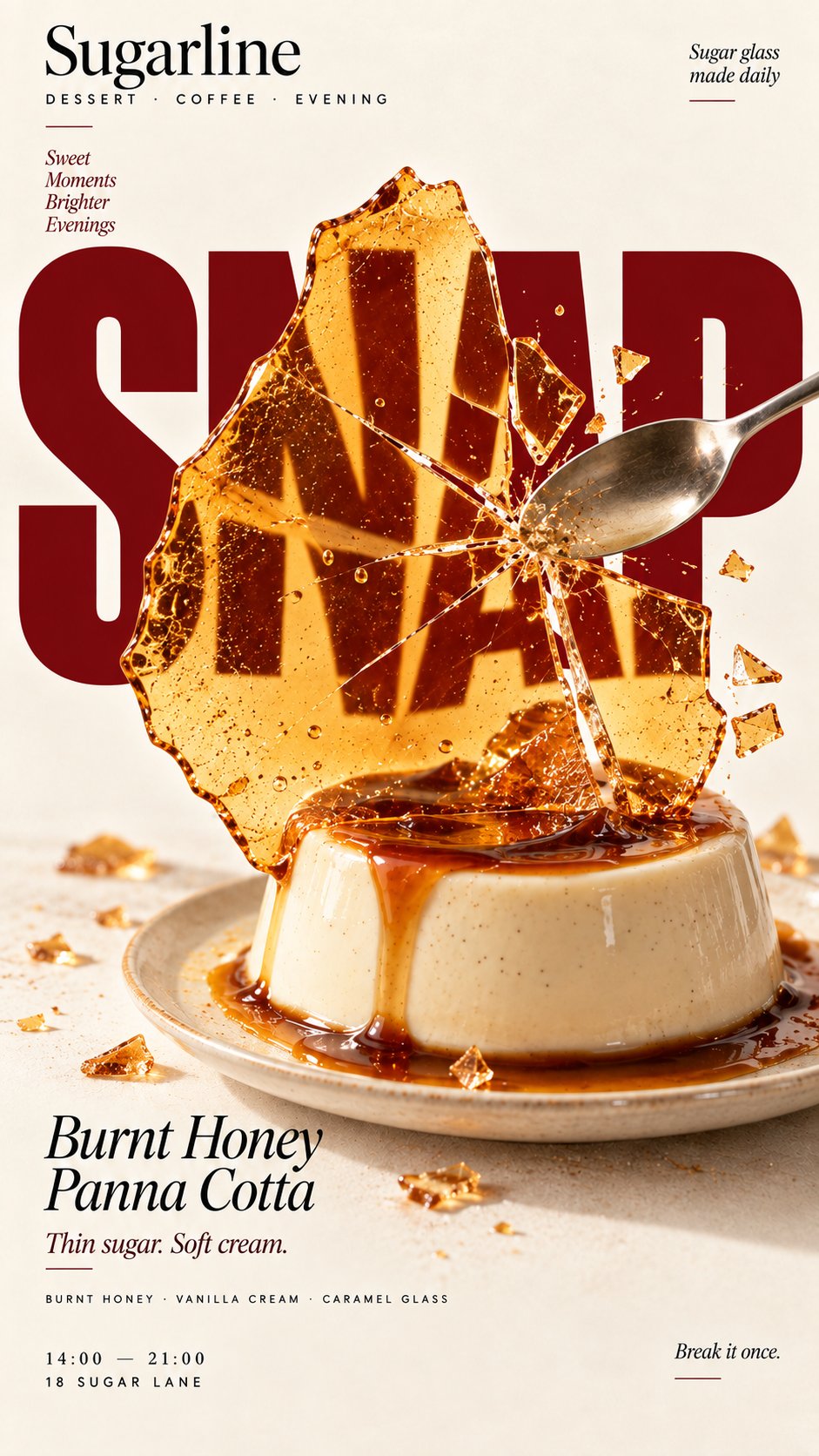 Food Typography Optical Interaction Poster